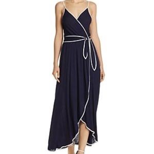 Aqua Faux Wrap Maxi Dress